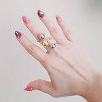 Spiral Ball Ring, Spiral Ball double tone ring, double tone ring, chunky silver and gold ring, promise ring, bold double tone ring, valentine gift, jewelry gift for valentines, love ring, love jewelry, gift for wife, gift for friend, friendship gifts, self love ring, amor propio anillo, anillo de corazon, waterproof ring, waterproof jewelry, timeless jewelry, timeless ring, gift for girlfriend, soulmate ring, elegant ring, classy ring, dainty ring, everyday ring, must have ring, must have jewelry