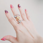 Spiral Ball Ring, Spiral Ball double tone ring, double tone ring, chunky silver and gold ring, promise ring, bold double tone ring, valentine gift, jewelry gift for valentines, love ring, love jewelry, gift for wife, gift for friend, friendship gifts, self love ring, amor propio anillo, anillo de corazon, waterproof ring, waterproof jewelry, timeless jewelry, timeless ring, gift for girlfriend, soulmate ring, elegant ring, classy ring, dainty ring, everyday ring, must have ring, must have jewelry