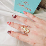 Geometric Bold ring, Water Resistant classy rings, Water Resistant simple rings, sweat resistant jewelry, water resistant minimalist jewelry, minimalist rings, waterproof rings, stainless steel rings, 14k gold plated simple rings, 14k gold plated classy rings, gold vintage rings, tarnish free rings, stackable rings, gold stackable rings, tarnish free jewelry, dainty abstract rings, dainty chunky rings, Unique Stylish Ring, Statement large ring, Big Irregular Ring, Irregular Statement Ring