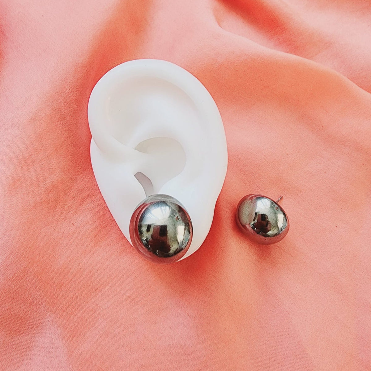 Bold Circular Studs, Bold ball studs, silver studs, hypoallergenic earrings, 18k gold plated earrings, Waterproof earrings, Silver and gold, Durable earrings, Elegant earrings, Timeless design, aesthetic earrings, timeless earrings, stylish earrings, Versatile jewelry, Bold Earrings, Bold studs, chunky studs, chunky earrings, Special occasion jewelry, Everyday earrings, Premium quality studs, Affordable luxury Hypoallergenic earrings waterproof earrings, water resistant earrings, silver stud