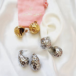 Bold Tear Drop earrings, silver earrings, hypoallergenic earrings, teardrop maxi studs, 18k gold plated earrings, Waterproof earrings, Silver and gold earrings, Durable earrings, Elegant earrings, Timeless design, aesthetic earrings, timeless earrings, Stylish jewelry, stylish earrings, Versatile jewelry, Bold Earrings, chunky earrings, Bottega Tear drop earrings, Bottega Veneta Earrings, Hailey Biber Earrings, Bottega Drop Earrings, Bottega Bold Earrings