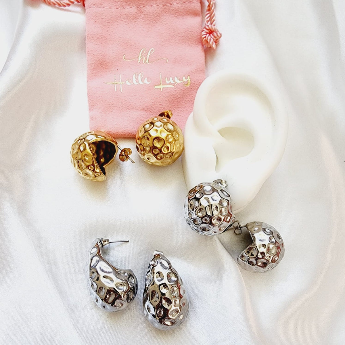 Bold Tear Drop earrings, silver earrings, hypoallergenic earrings, teardrop maxi studs, 18k gold plated earrings, Waterproof earrings, Silver and gold earrings, Durable earrings, Elegant earrings, Timeless design, aesthetic earrings, timeless earrings, Stylish jewelry, stylish earrings, Versatile jewelry, Bold Earrings