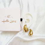 Bold Tear Drop earrings, silver earrings, hypoallergenic earrings, teardrop maxi studs, 18k gold plated earrings, Waterproof earrings, Silver and gold earrings, Durable earrings, Elegant earrings, Timeless design, aesthetic earrings, timeless earrings, Stylish jewelry, stylish earrings, Versatile jewelry, Bold Earrings, chunky earrings, Bottega Tear drop earrings, Bottega Veneta Earrings, Hailey Biber Earrings, Bottega Drop Earrings, Bottega Bold Earrings