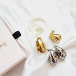 Bold Tear Drop earrings, silver earrings, hypoallergenic earrings, teardrop maxi studs, 18k gold plated earrings, Waterproof earrings, Silver and gold earrings, Durable earrings, Elegant earrings, Timeless design, aesthetic earrings, timeless earrings, Stylish jewelry, stylish earrings, Versatile jewelry, Bold Earrings, chunky earrings, Bottega Tear drop earrings, Bottega Veneta Earrings, Hailey Biber Earrings, Bottega Drop Earrings, Bottega Bold Earrings