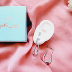 Silver Medium earrings, silver Abstract Shape earrings, silver earrings, hypoallergenic earrings, teardrop maxi studs, 18k gold plated earrings, Waterproof earrings, Silver and gold earrings, Durable earrings, Elegant earrings, Timeless design, aesthetic earrings, timeless earrings, Stylish jewelry, stylish earrings, Versatile jewelry, Bold Earrings, chunky earrings