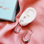 Silver Medium earrings, silver Abstract Shape earrings, silver earrings, hypoallergenic earrings, teardrop maxi studs, 18k gold plated earrings, Waterproof earrings, Silver and gold earrings, Durable earrings, Elegant earrings, Timeless design, aesthetic earrings, timeless earrings, Stylish jewelry, stylish earrings, Versatile jewelry, Bold Earrings, chunky earrings