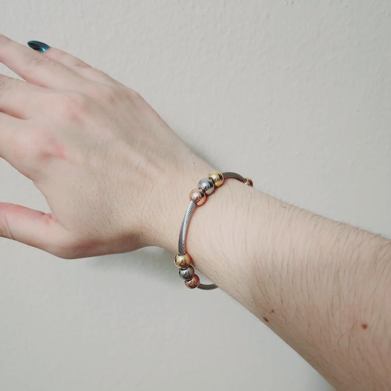 Two Tone Bracelets, Vintage two tone bracelets, Two tone Bangles, Solid Gold Bangles, Solid Silver Bangle, Textured bangles, classy two tone bangles, 18k waterproof bangles, 18k gold waterproof bangles, long lasting bracelets, long lasting vintage jewelry, christmas gift for her, timeless bracelets, timeless waterproof