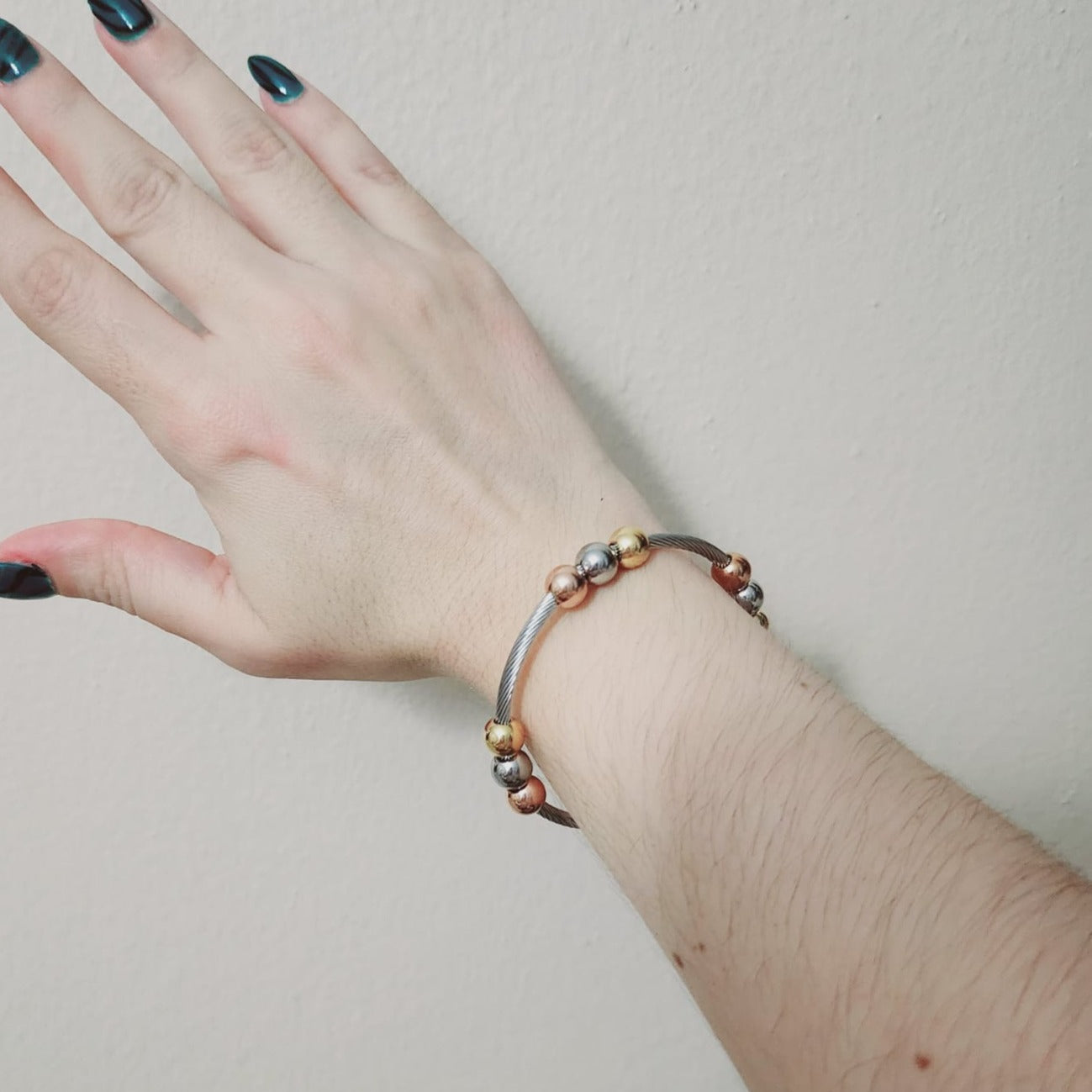 Two Tone Bracelets, Vintage two tone bracelets, Two tone Bangles, Solid Gold Bangles, Solid Silver Bangle, Textured bangles, classy two tone bangles, 18k waterproof bangles, 18k gold waterproof bangles, long lasting bracelets, long lasting vintage jewelry, christmas gift for her, timeless bracelets, timeless waterproof