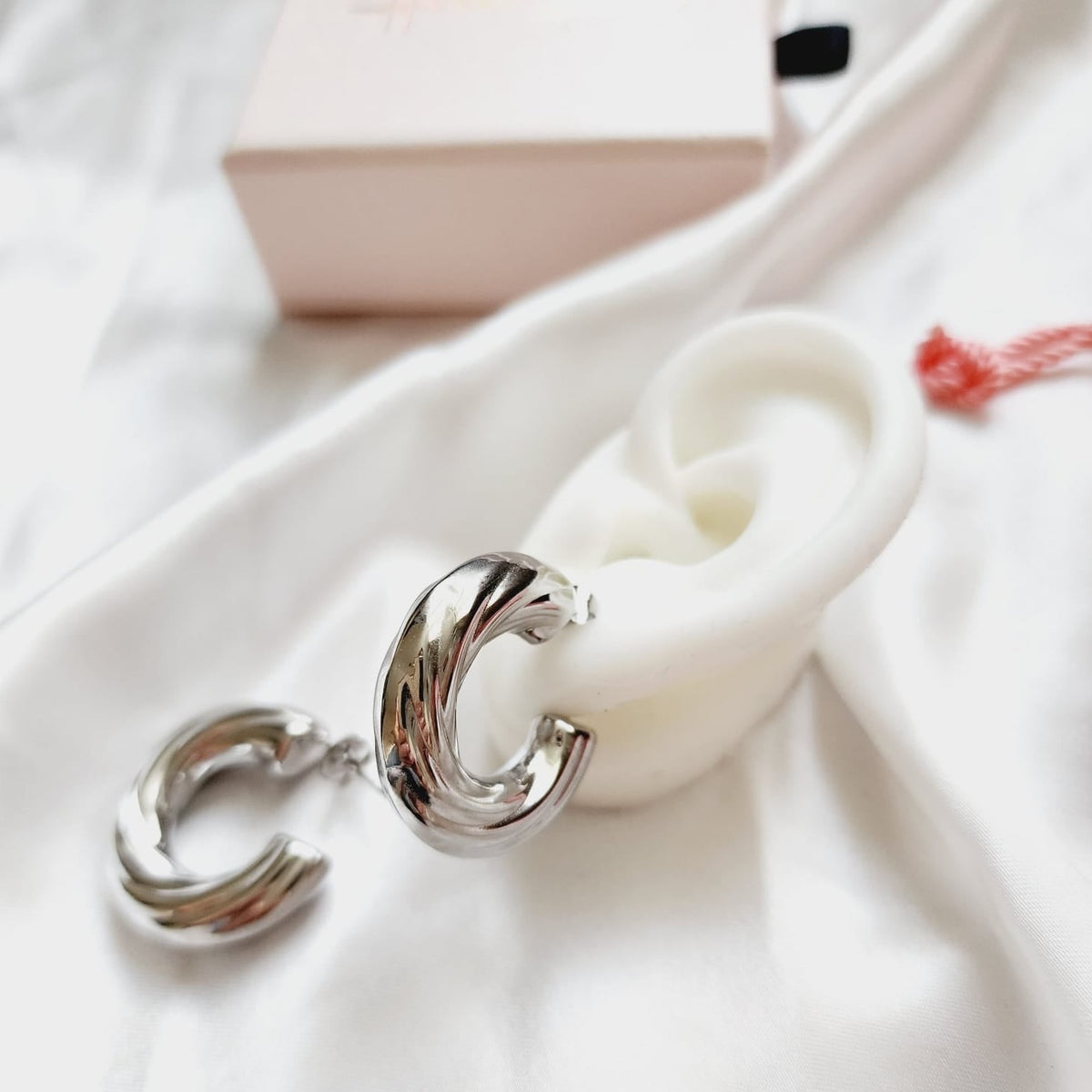 Silver Dainty Bold hoops, silver hoops, hypoallergenic earrings, Star studs, 18k gold plated earrings, Waterproof earrings, Silver and gold, Durable earrings, Elegant earrings, Timeless design, aesthetic earrings, timeless earrings, Fashion accessories, Stylish jewelry, stylish earrings, Versatile jewelry, Bold Earrings, Bold hoops, chunky hoops, chunky earrings, Special occasion jewelry, Everyday earrings, Premium quality studs, Affordable luxury Hypoallergenic earrings waterproof earrings