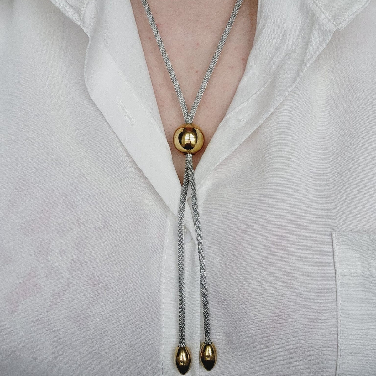 Adjustable Double tone mesh chain, two tone lariat, Edgy Double tone Necklace, Two Tone Waterproof Necklace, Two Tone Cuban Necklace, Two tone cuban chain, Lock Silver Chain, Lock Pendant and Necklace, Dior Dupe Necklace, Water Resistant Necklace, Water Resistant Jewelry, Vintage two tone Necklace, Double tone Vintage Necklace, Water Resistant, water resistance jewelry, Bold Jewelry Gift, Bold Jewelry, Vintage Bold Necklace