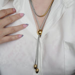 Adjustable Double tone mesh chain, two tone lariat, Edgy Double tone Necklace, Two Tone Waterproof Necklace, Two Tone Cuban Necklace, Two tone cuban chain, Lock Silver Chain, Lock Pendant and Necklace, Dior Dupe Necklace, Water Resistant Necklace, Water Resistant Jewelry, Vintage two tone Necklace, Double tone Vintage Necklace, Water Resistant, water resistance jewelry, Bold Jewelry Gift, Bold Jewelry, Vintage Bold Necklace