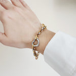 heart three tone bracelet, heart double tone bracelet, Double tone religious bracelet, Religious bracelet, Vintage bracelet, double tone jewelry, Water resistance Bracelet, Mesh silver bracelet, Vintage Jewelry,  Cuban Bracelet, Vintage Bracelet, Paper Link Bracelet, Minimalist Jewelry, Minimalist Gift for her, religious gift, waterproof bracelet, Water resistant bracelet, Minimalist Gift