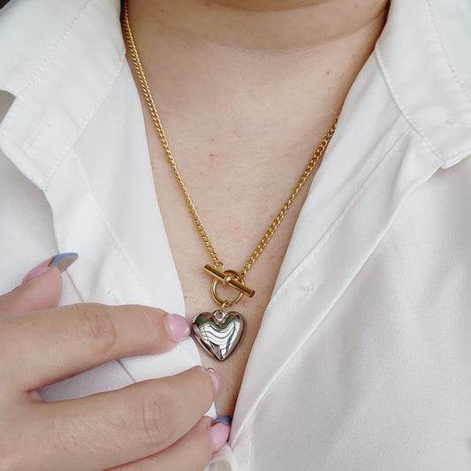 heart three tone bracelet, heart double tone bracelet, Double tone religious bracelet, Religious bracelet, Vintage bracelet, double tone jewelry, Water resistance Bracelet, Mesh silver bracelet, Vintage Jewelry,  Cuban Bracelet, Vintage Bracelet, Paper Link Bracelet, Minimalist Jewelry, Minimalist Gift for her, religious gift, waterproof bracelet, Water resistant bracelet, Minimalist Gift