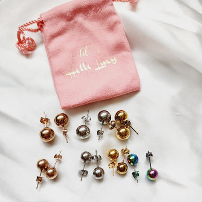 Everyday Circular Studs, Simple ball studs, Classy Water Resistant Earrings, Gold Circular studs, Rosegold circular studs, Silver circular studs, multi color circular studs, 18k Gold Plated, Vintage Earrings, Bold Circular Studs, Bold ball studs, silver studs, hypoallergenic earrings, 18k gold plated earrings, Waterproof earrings, Silver and gold, Durable earrings, Elegant earrings, Timeless design, aesthetic earrings, timeless earrings, Stylish jewelry, stylish earrings