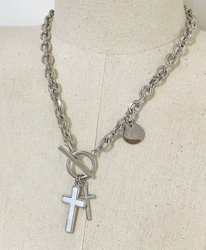 Religious Necklace, Trust in the lord necklace, White Necklace, Chunky Necklace, 18k Gold Plated Cuban Chain, Pearl Necklace, religious gift, religious necklace for woman Water Resistant Necklace Water Resistant Jewelry Water Resistant water resistance jewelry Vintage Style