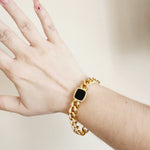 Black and gold Bracelet, Black cuban bracelet, Black Square Bracelet, Mother Pearl Bracelet, Pearl Necklace, baroque pearl necklace, herringbone necklace, Water Resistant Necklace, Water Resistant Jewelry, Water Resistant jewelry, versatile necklace, Pearl jewelry set, real pearl necklace