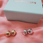 Elegant color cubic zircon statement stainless steel studs earrings, circular gold earrings, circular silver earrings, Bold Circular Studs, Bold ball studs, silver studs, hypoallergenic earrings, 18k gold plated earrings, Waterproof earrings, Silver and gold, Durable earrings, Elegant earrings, Timeless design, aesthetic earrings, timeless earrings, Stylish jewelry, stylish earrings, Versatile jewelry, Bold Earrings, Bold hoops, chunky hoops, chunky earrings,