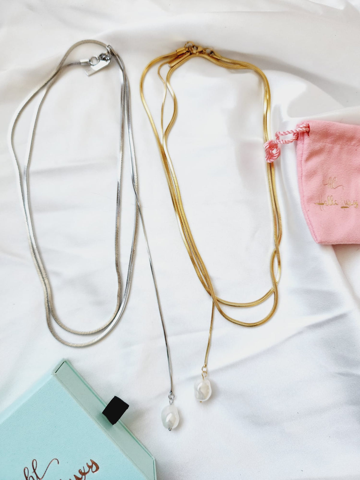 Adjustable Lariat necklace, Adjustable chain, Silver and Gold lariat, Adjustable Double tone mesh chain, two tone lariat, Edgy Double tone Necklace, Two Tone Waterproof Necklace, Two Tone Cuban Necklace, Two tone cuban chain, Lock Silver Chain, Lock Pendant and Necklace, Dior Dupe Necklace, Water Resistant Necklace