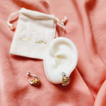 Mini Creative Wrapped C-shaped Earrings, two tone Hoops Earrings, two tone small delicate hoops, Water resistant gold hoops, tarnish free gold open hoops, Lightweight Chunky Open Hoops, 14k lightweight chunky hoops, 14k gold hoops, 14k Double tone hoops, 18k Gold Filled lightweight hoops, 18k Gold Filled hoops, classy gold hoops