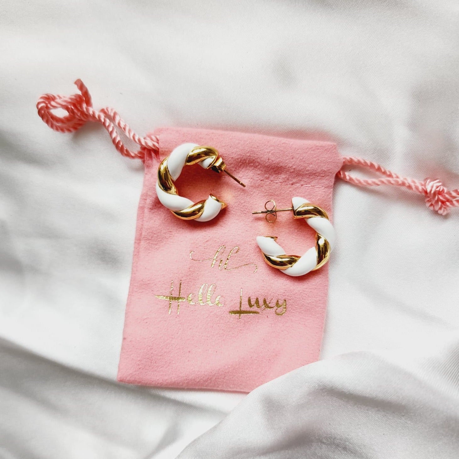 White and gold earrings, white earrings, white and gold Hoops, white and gold twisted Hoops, wide chunky earring, Water Resistant bold earrings, Water Resistant simple earrings, sweat resistant jewelry, water resistant minimalist jewelry, minimalist earrings, timeless gold earrings, waterproof earrings, stainless steel earrings,