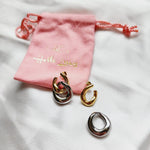 Two tone Earrings, Removal Bold Earrings, Two tone Water Resistant Earrings, 18k Gold Plated, Vintage Earrings, water resistance jewelry  Vintage Earrings, Bold Earrings, Water Resistant Earrings, Tarnish Free Earrings,  Vintage Style