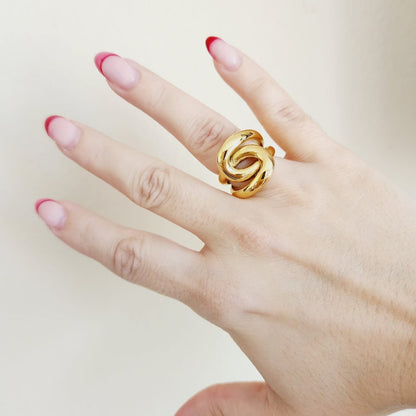 Water Resistant Jewelry, Knot Gold ring, Knot bold ring, Fashion Gold Color Irregular Ring Fashion Hollow Rings For Women Man Minimalism  Water Resistant sweat resistant jewelry water resistance jewelry  Vintage Rings  Vintage Modern Rings  tarnish free jewelry