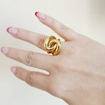 Water Resistant Jewelry, Knot Gold ring, Knot bold ring, Fashion Gold Color Irregular Ring Fashion Hollow Rings For Women Man Minimalism  Water Resistant sweat resistant jewelry water resistance jewelry  Vintage Rings  Vintage Modern Rings  tarnish free jewelry