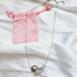 18K chunky drop stainless steel necklace, Silver bold Necklace, drop necklace, Silver drop necklace, minimalist silver necklace, bottega dupe necklace, bottega veneta necklace, bottega veneta drop necklace, Gift for woman, best valentines gift ideas