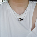 18K chunky drop stainless steel necklace, Silver bold Necklace, drop necklace, Silver drop necklace, minimalist silver necklace, bottega dupe necklace, bottega veneta necklace, bottega veneta drop necklace, Gift for woman, best valentines gift ideas