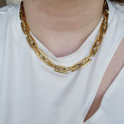 Gold Bold Necklace Water Resistant Necklace Water Resistant Jewelry Water Resistant water resistance jewelry Vintage Style Vintage Set Vintage Outfit Vintage Necklaces Vintage Necklace Vintage Multilayered Necklaces Vintage Multilayered Vintage Modern Jewelry vintage lovers gift vintage lovers vintage love