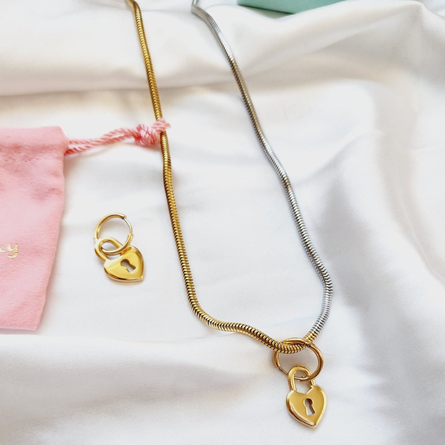 Heart Lock Hoops, small delicate heart hoops, Water Resistant Earrings, 18k Gold Plated, Vintage Earrings, Water resistant gold hoops, tarnish free gold open hoops, Lightweight Chunky Open Hoops, 14k lightweight chunky hoops,