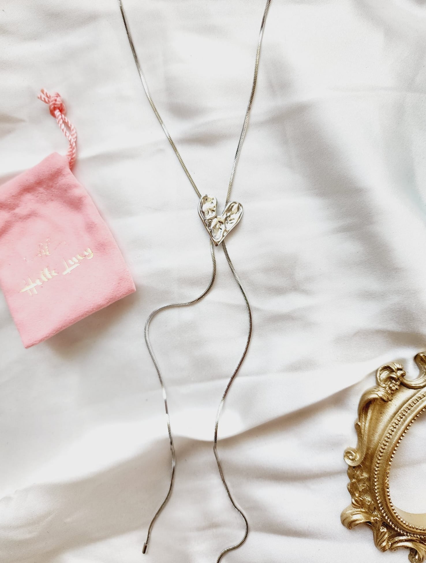 18K chunky Silver Heart stainless steel necklace, Silver bold heart Necklace, heart necklace, Silver drop necklace, minimalist silver necklace, chunky silver necklace, bottega dupe necklace, bottega veneta necklace, bottega veneta drop necklace, Gift for woman, best valentines gift ideas