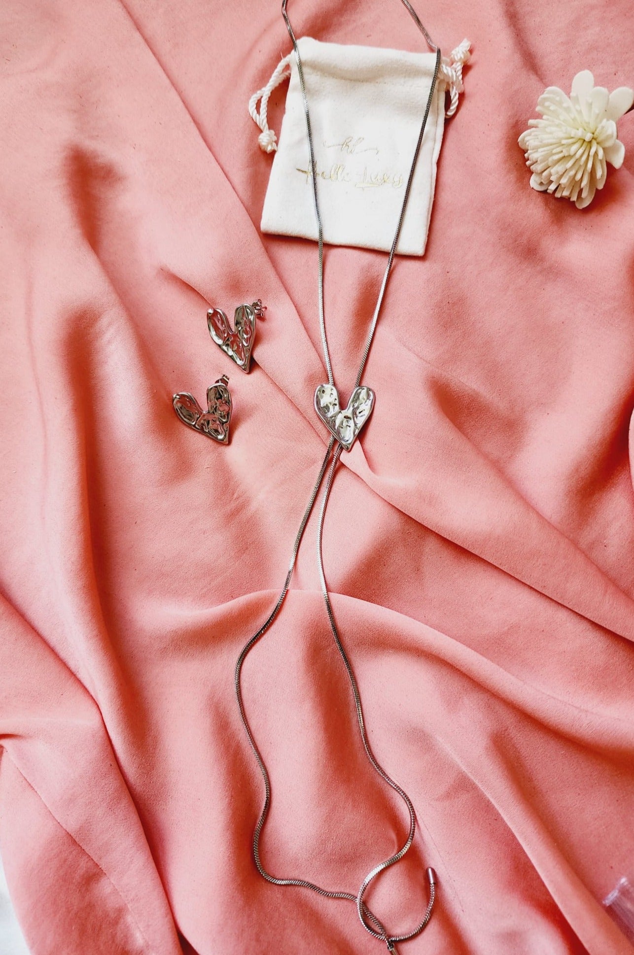 18K chunky Silver Heart stainless steel necklace, Silver bold heart Necklace, heart necklace, Silver drop necklace, minimalist silver necklace, chunky silver necklace, bottega dupe necklace, bottega veneta necklace, bottega veneta drop necklace, Gift for woman, best valentines gift ideas