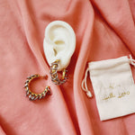 Silver and gold earrings, two tone earrings, two tone Hoops, edgy Hoops, wide chunky earring, Silver chains hoops, Water Resistant bold earrings, Water Resistant simple earrings, sweat resistant jewelry, water resistant minimalist jewelry, minimalist earrings, timeless gold earrings, waterproof earrings,