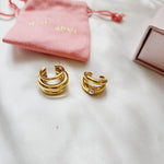 Bold Ear Cuff, Stainless Steel Ear cuff, chunky ear cuff, classy ear cuff, edgy ear cuff, stacking ear cuff, Simple Ear hole free, Ear bone clip, gold ear bone clip, gold ear hole earrings, Water resistant gold hoops, tarnish free gold open hoops, Lightweight Chunky Open Hoops, 14k lightweight chunky hoops