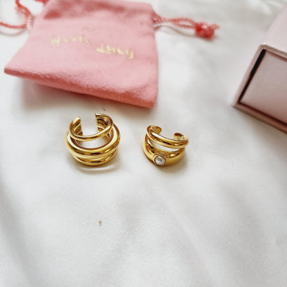 Bold Ear Cuff, Stainless Steel Ear cuff, chunky ear cuff, classy ear cuff, edgy ear cuff, stacking ear cuff, Simple Ear hole free, Ear bone clip, gold ear bone clip, gold ear hole earrings, Water resistant gold hoops, tarnish free gold open hoops, Lightweight Chunky Open Hoops, 14k lightweight chunky hoops