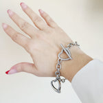 Heart Necklace, Silver Heart Necklaces and earrings, Silver heart Jewelry, Self love jewelry, self love necklace, bold heart earrings, bold heart necklace, Link Bold Necklace, Gold Filled Jewelry, Gold Filled Necklace, Fine Jewelry, silver link bold necklace, Luxury sparkle silver necklace, elegant link necklace, elegant silver link necklace, gift for women, jewelry necklace for women, diamond pendant necklace, christmas gift for women, uno de 50 dupes