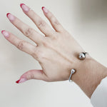 Dots ball cuff Bangles, Silver and Gold Bracelets, Solid Silver and Bold Bracelets, Solid Silver Bangle, Textured bangles, classy two tone bangles, 18k waterproof bangles, 18k gold waterproof bangles, long lasting bracelets, long lasting vintage jewelry, christmas gift for her, timeless bracelets, timeless waterproof jewelry, ellie vail jewelry dupe, missoma jewelry dupe