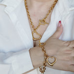 Heart Necklace, Silver Heart Necklaces and earrings, Silver heart Jewelry, Self love jewelry, self love necklace, bold heart earrings, bold heart necklace, Link Bold Necklace, Gold Filled Jewelry, Gold Filled Necklace, Fine Jewelry, silver link bold necklace, Luxury sparkle silver necklace, elegant link necklace, elegant silver link necklace, gift for women, jewelry necklace for women, diamond pendant necklace, christmas gift for women, uno de 50 dupes