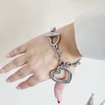 Heart Necklace, Silver Heart Necklaces and earrings, Silver heart Jewelry, Self love jewelry, self love necklace, bold heart earrings, bold heart necklace, Link Bold Necklace, Gold Filled Jewelry, Gold Filled Necklace, Fine Jewelry, silver link bold necklace, Luxury sparkle silver necklace, elegant link necklace, elegant silver link necklace, gift for women, jewelry necklace for women, diamond pendant necklace, christmas gift for women, uno de 50 dupes