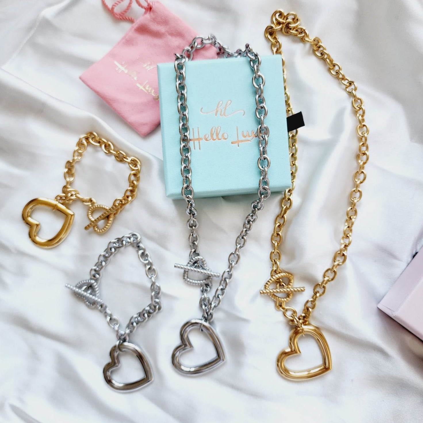 Heart Necklace, Silver Heart Necklaces and earrings, Silver heart Jewelry, Self love jewelry, self love necklace, bold heart earrings, bold heart necklace, Link Bold Necklace, Gold Filled Jewelry, Gold Filled Necklace, Fine Jewelry, silver link bold necklace, Luxury sparkle silver necklace, elegant link necklace, elegant silver link necklace, gift for women, jewelry necklace for women, diamond pendant necklace, christmas gift for women, uno de 50 dupes