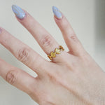 Bold leaves Ring, gold leaves Ring, Chunky leaves ring, vintage leaves bold ring, Adjustable Gold ring, dainty leaves ring, Delicate and simple ring, chunky star ring, green gold ring, waterproof ring, hypoallergenic ring, untarnish ring, anti tarnish ring, anillo de estrellas, Water Resistant Jewelry