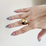 Triple Tone glossy Ring, three tone ring, Double tone bold ring, roman numbers ring, rose gold bold ring, three tone mother pearl ring, chunky three tone ring, bulky three tone ring, bold ring, promise ring, bold double tone ring, valentine gift, jewelry gift for valentines, love ring, love jewelry, gift for wife, gift for friend, friendship gifts, self love ring, amor propio anillo, anillo de corazon, waterproof ring, waterproof jewelry, timeless jewelry, timeless ring, gift for girlfriend, soulmate ring, 