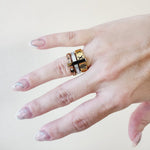 Triple Tone glossy Ring, three tone ring, Double tone bold ring, roman numbers ring, rose gold bold ring, three tone mother pearl ring, chunky three tone ring, bulky three tone ring, bold ring, promise ring, bold double tone ring, valentine gift, jewelry gift for valentines, love ring, love jewelry, gift for wife, gift for friend, friendship gifts, self love ring,