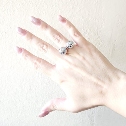 Silver and gold spiral ring, chunky dot Ring, golden dots ring, gold bold ring, silver bold ring, bulky silver and gold ring, Secrets Santa gift for her, valentine gift, jewelry gift for valentines, love ring, love jewelry, gift for wife, gift for friend, friendship gifts,