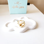 Pearl and gold spiral ring, Pearl chunky dainty Ring, golden pearl ring, pearl bold ring, bold ring