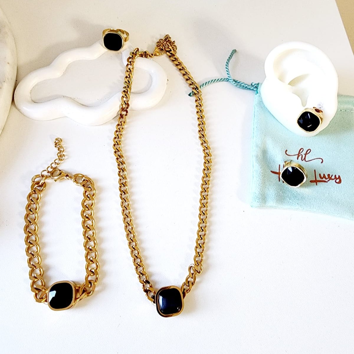 Golden Square Crystal Necklace, Sparkle set, black Crystal Jewelry, black Necklace, black Fine Jewelry, Luxury sparkle silver necklace, elegant link necklace, elegant pearls necklace, gift for women, jewelry necklace for women, christmas gift for women, mom gift ideas, mothers day gift, gift for wife, pearls necklace, pearls jewelry