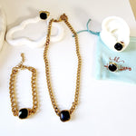 Golden Square Crystal Necklace, Sparkle set, black Crystal Jewelry, black Necklace, black Fine Jewelry, Luxury sparkle silver necklace, elegant link necklace, elegant pearls necklace, gift for women, jewelry necklace for women, christmas gift for women, mom gift ideas, mothers day gift, gift for wife, pearls necklace, pearls jewelry