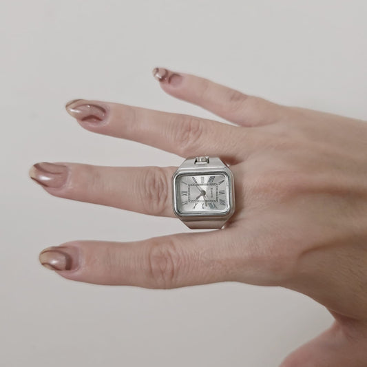 silver Watch ring, ring watch silver, Bold gift for woman, Bold gift for woman Chunky ring, Double tone bold ring, bold ring, bold double tone ring, valentine gift, jewelry gift for valentines, love ring, love jewelry, gift for wife, gift for friend, friendship gifts, self love ring, amor propio anillo, anillo de corazon, waterproof ring, waterproof jewelry, timeless jewelry, timeless ring, gift for girlfriend, soulmate ring, elegant ring, classy ring, dainty ring, everyday ring, must have ring, must have j