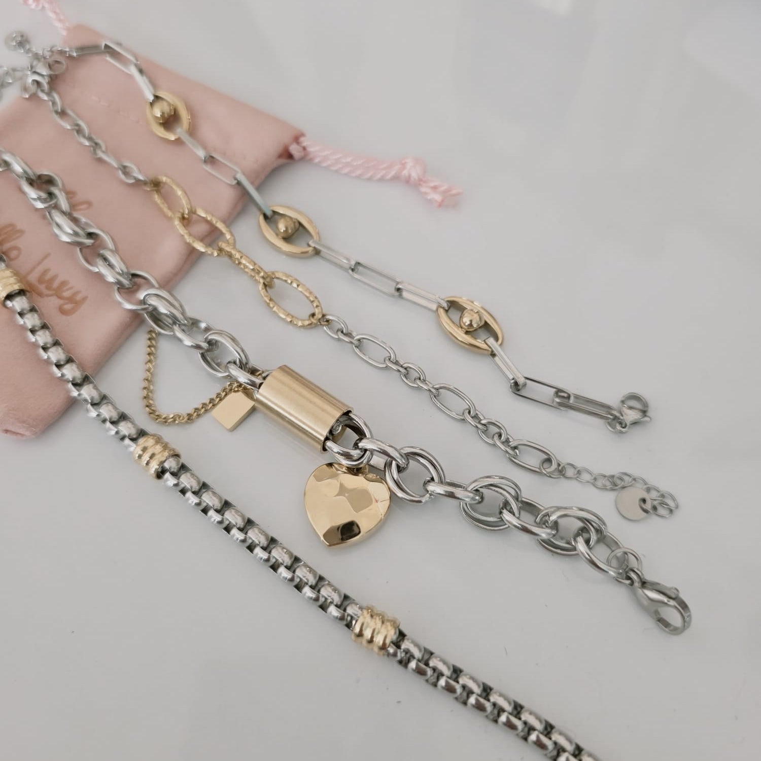 heart Geometric two tone bracelet, Circular double tone bracelet, Double tone vintage bracelet, constellation bracelet, Vintage bracelet, double tone jewelry, Water resistance Bracelet, Mesh silver bracelet, Vintage Jewelry, 
Cuban Bracelet, Vintage Bracelet, Paper Link Bracelet, Minimalist Jewelry, Minimalist Gift for her, religious gift, waterproof bracelet, Water resistant bracelet, Minimalist Gift

Minimalist Bracelet

Minimaliist Jewelry